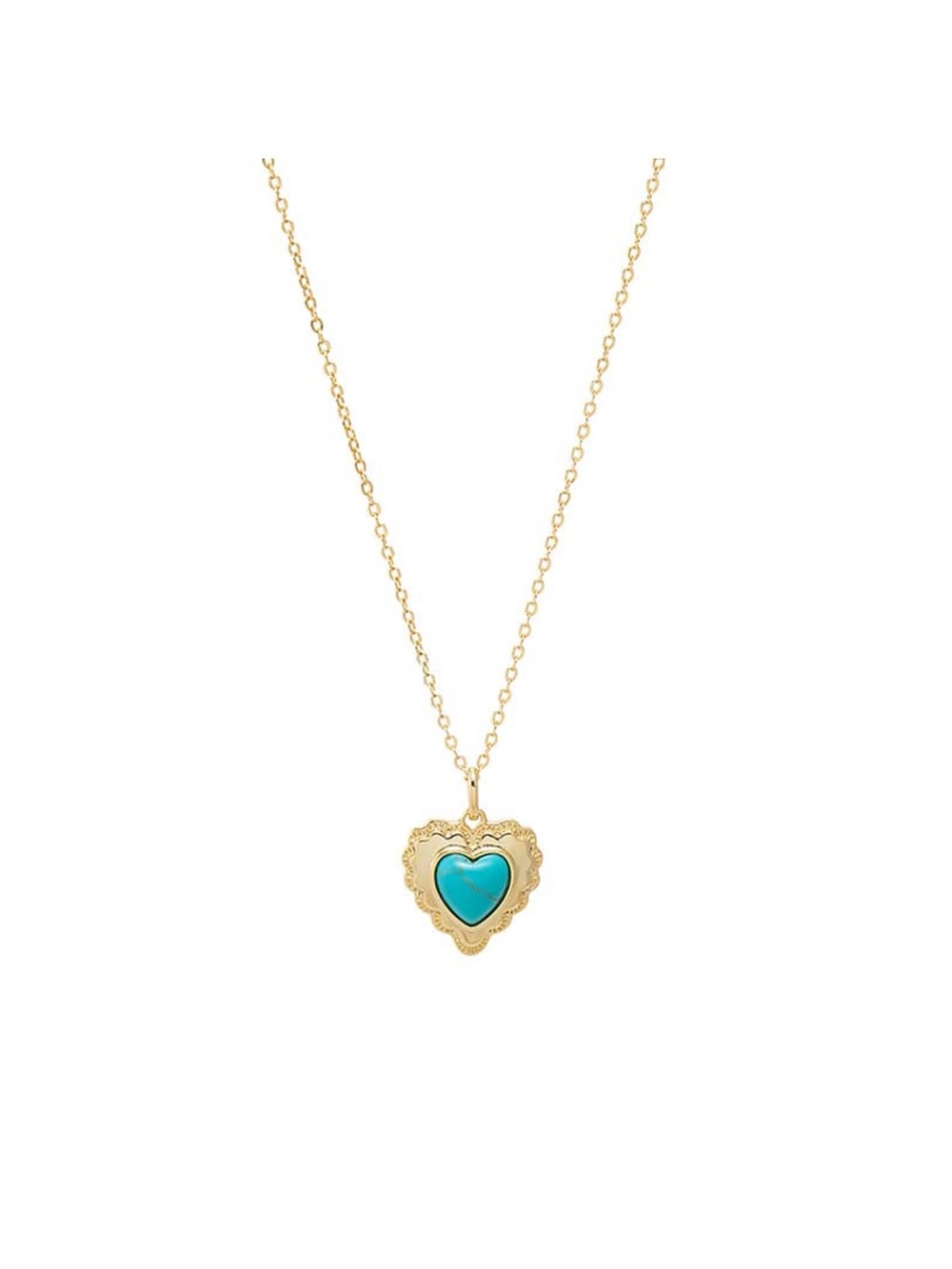 Adina Eden Turquoise Heart Charm Necklace